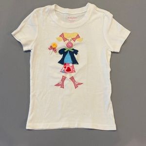 Custom resell white candy girl tee size 5